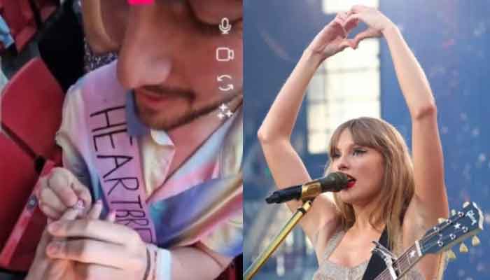 Swiftie gets on knee with ring during Eras Tour live stream