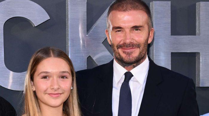 David Beckham cuddles daughter Harper at Inter Miami match
