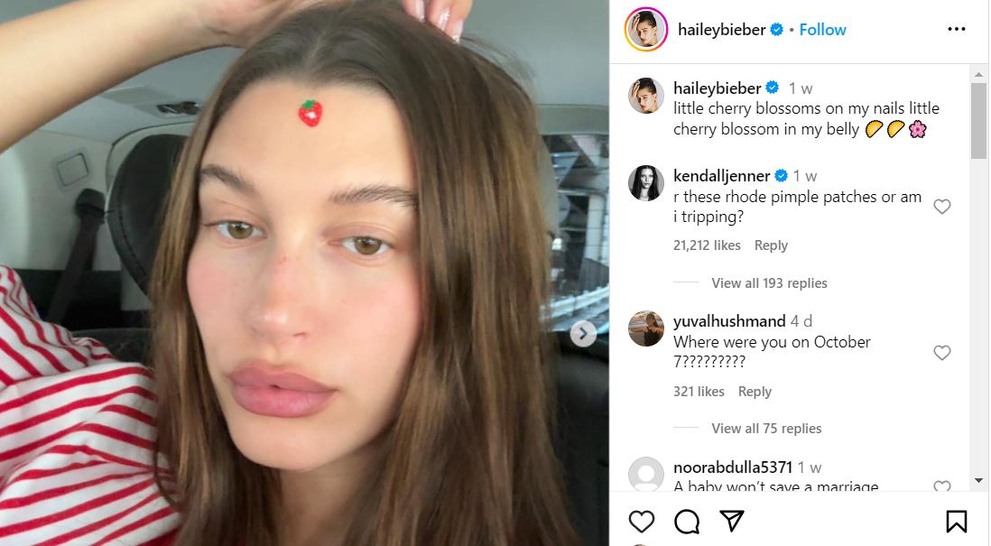 Hailey Bieber posts throwback to photoshoot with little bean in my belly
