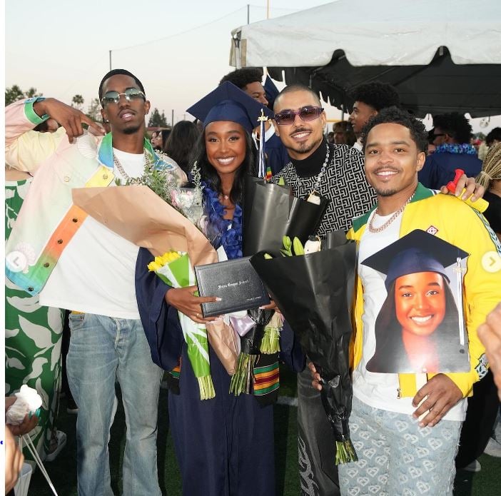 Fans support Sean Diddy Combs daughters graduation amid legal drama