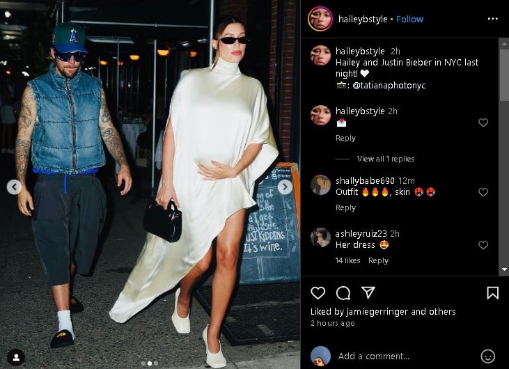 Hailey Bieber embraces pregnancy glow with stylish maternity look