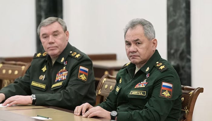 Former Russian Defence Minister Sergei Shoigu and Chief of the General Staff of Russian Armed Forces Valery Gerasimov attend a meeting with Russian President Vladimir Putin in Moscow, Russia February 27, 2022. — Reuters