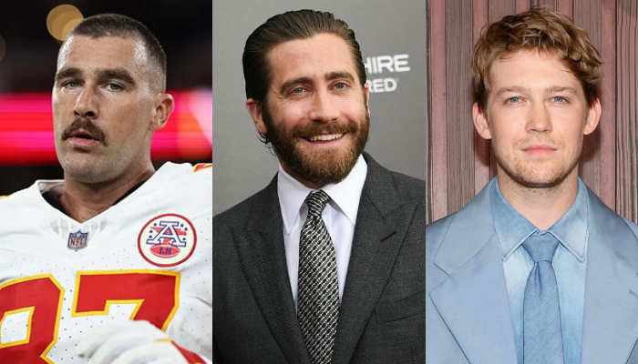 Travis Kelce was asked about Taylor Swifts exes Jake Gyllenhaal and Joe Alwyn