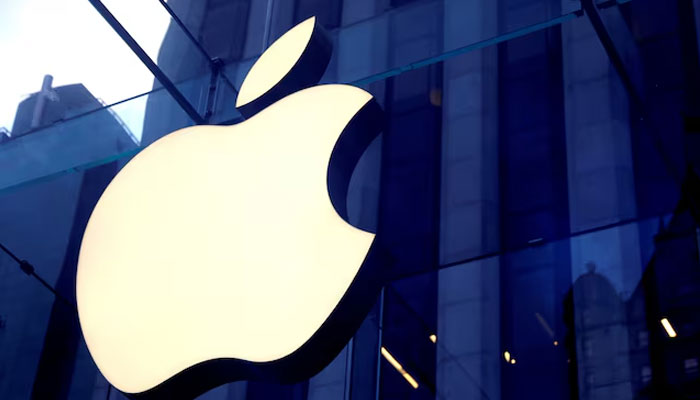 A represenational image depicting the Apple Inc logo hanging at the entrance to the Apple store on 5th Avenue in Manhattan, New York, US, October 16, 2019. — Reuters