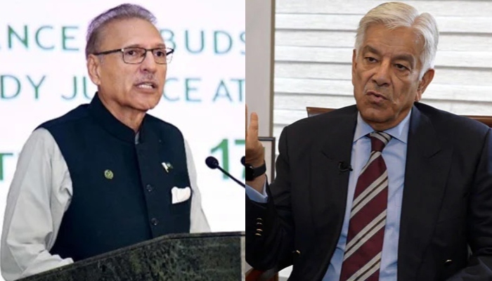 A collage of PTI leaders Arif Alvi and Zulfi Bukhari. — AFP/ X/@FarhatJavedR