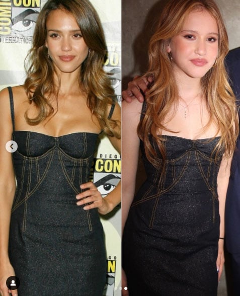 Jessica Albas daughters honor mom by rewearing her older clothes