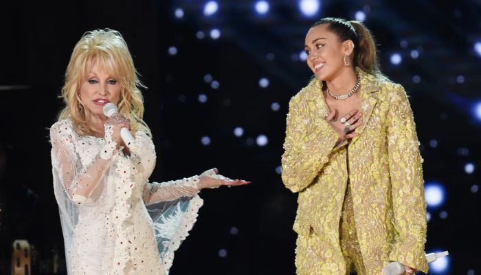 Miley Cyrus mocked over Dolly Partons reaction to her hiking in heels