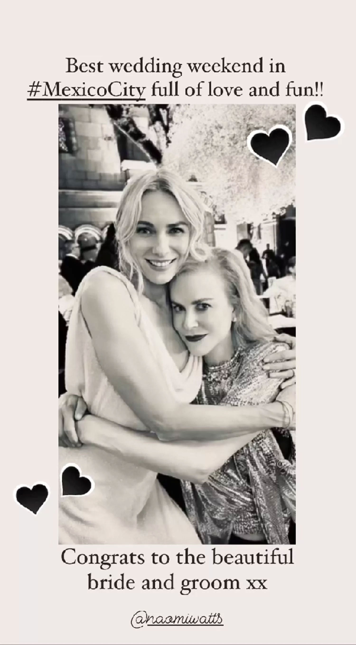 Nicole Kidman over the moon as Naomi Watts marries