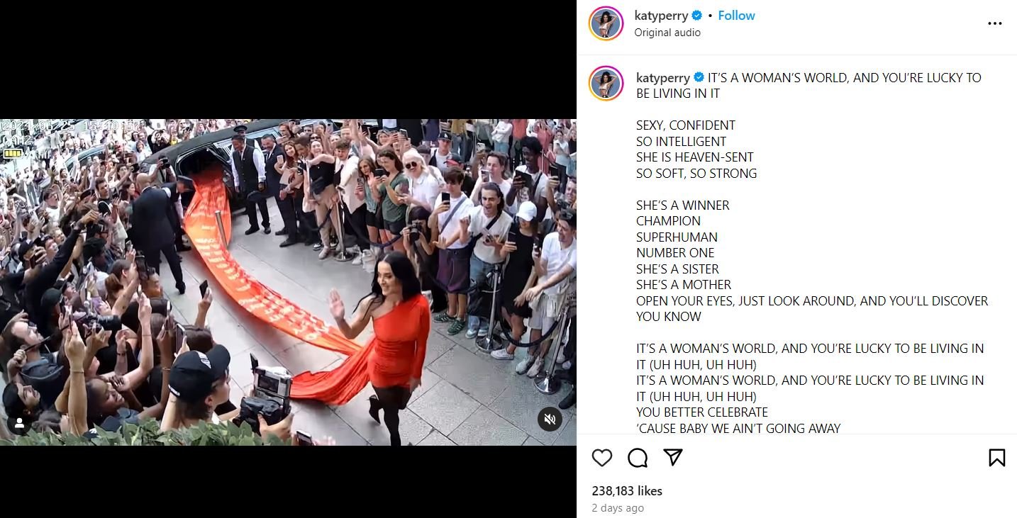 Katy Perry promotes her next single Womans World