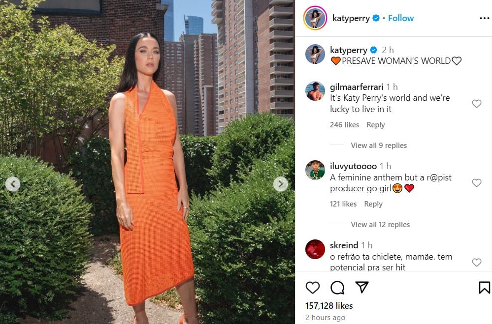 Katy Perry is excited about her next single Womans World