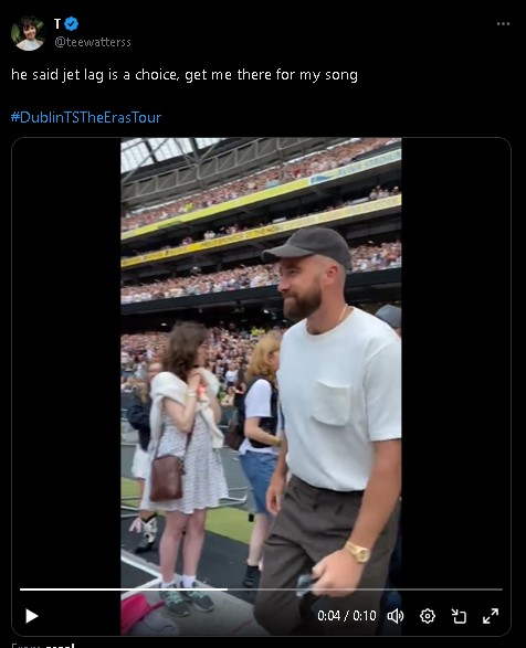 Travis Kelce surprised Taylor Swift at final show in Dublin