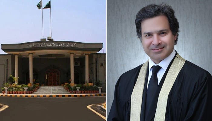 These photos show the Islamabad High Court’s building (left) and Justice Miangul Hassan Aurangzeb. — IHC website