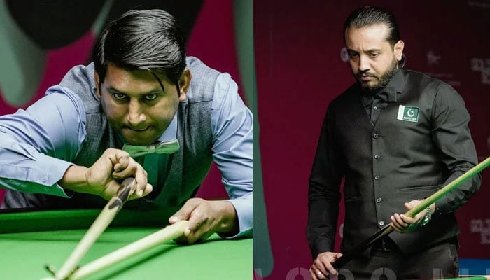 Asjad Iqbal (L) and Awais Munir were Pakistans cueists in the tournament. — ACBS Media