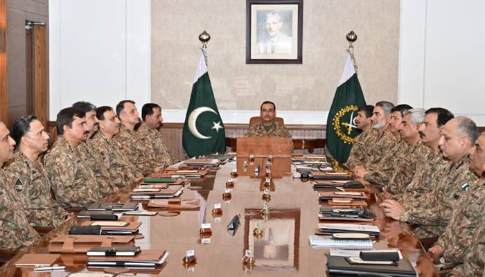 Army chief General Syed Asim Munir presides over 265th Corps Commanders’ Conference (CCC) at GHQ on July 5, 2024. — ISPR