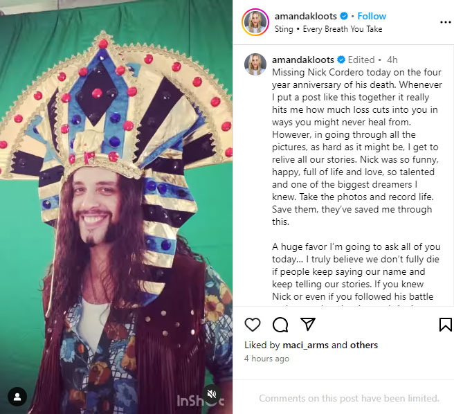 Amanda Kloots pens emotional note for Nick Cordero on 4th death anniversary
