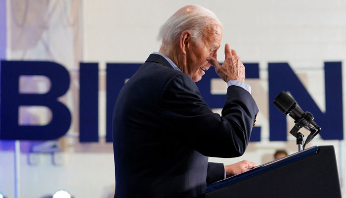 US President Joe Biden gestures as he speaks during a campaign event at Sherman Middle School, in Madison, Wisconsin, US, July 5, 2024. — Reuters