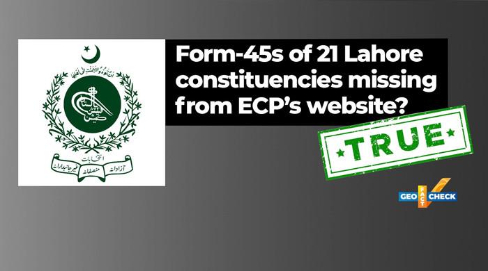 Fact-check: Confirmed. Form-45s missing from ECP website as reported by Pattan