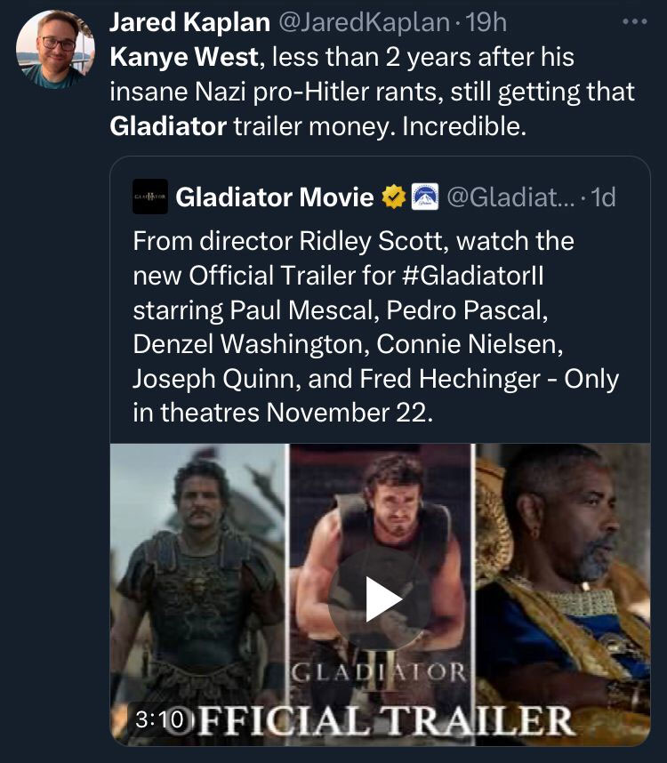 Internet slams Gladiator II for using Kanye West song
