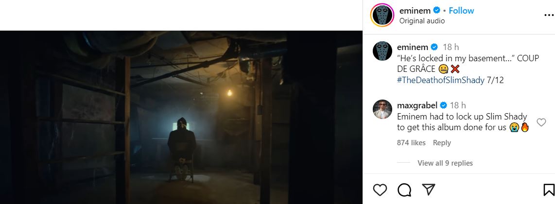 Eminem reveals conceptual way to hear new album The Death of Slim Shady