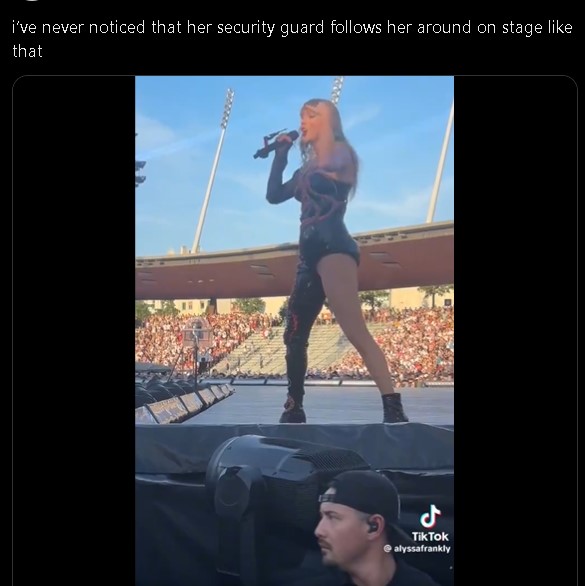 Taylor Swift fans noticed her security guard following her every move in viral video