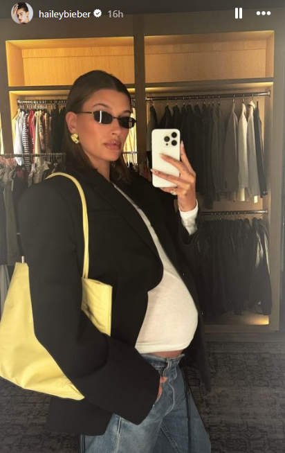 Hailey Bieber flaunts her baby bump on Instagram