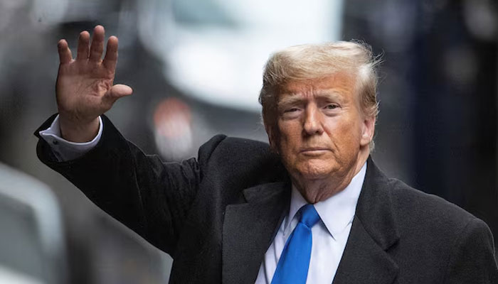Former US President Donald Trump greets to his supporters, as he arrives from his second civil trial after E Jean Carroll accused Trump of raping her decades ago, outside a Trump Tower in the Manhattan borough of New York City, US, January 25, 2024. — Reuters