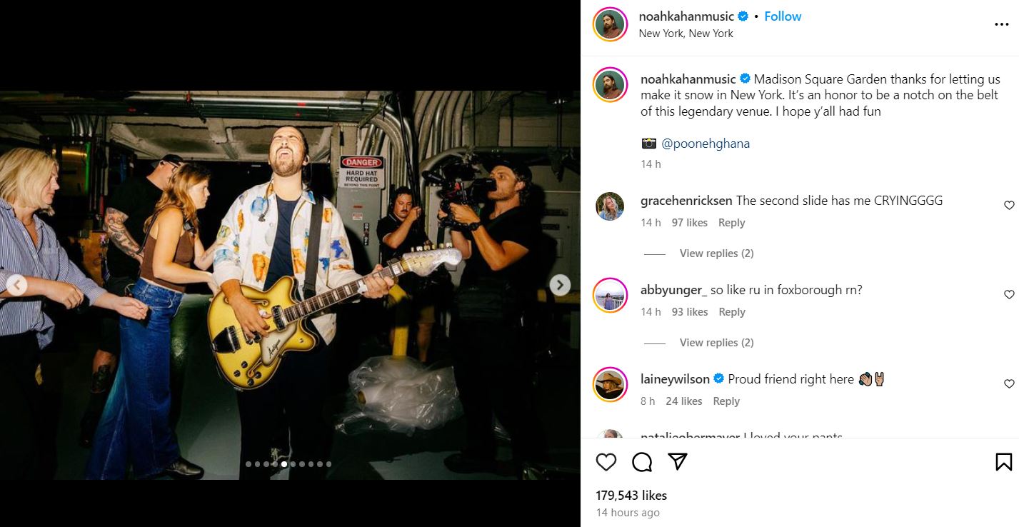 Noah Kahan marks second sold-out show at Madison Square with sweet shoutout