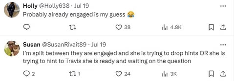 Taylor Swift is secretly engaged with Travis Kelce, fans claim