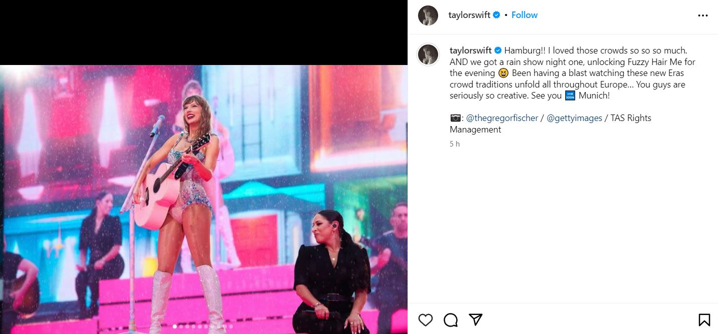Taylor Swift gushes over so creative Hamburg Swifties after Ears Tour shows