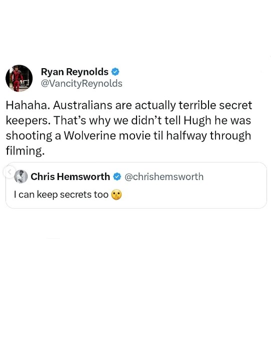 Chris Hemsworth reacts to Ryan Reynolds ‘Thor tweet