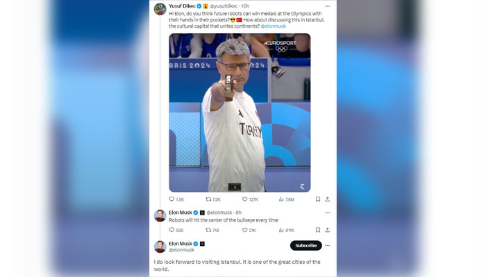 Elon Musk answers Turkish Olympic shooter Yusuf Dikec's intriguing question 8 A screengrab of the Elon Musks response to the Turkish Olympic shooter Yusuf Dikec. — X/@yusufdikec/@elonmusk