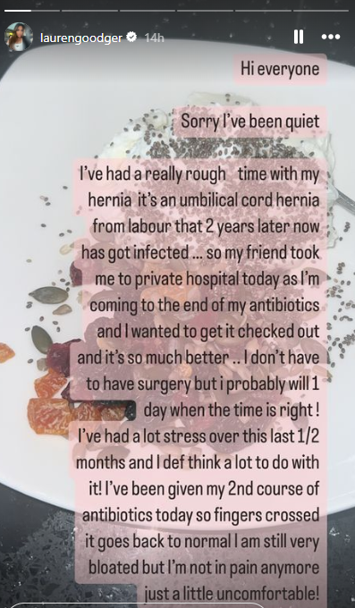 Lauren Goodger opens up about her health battle