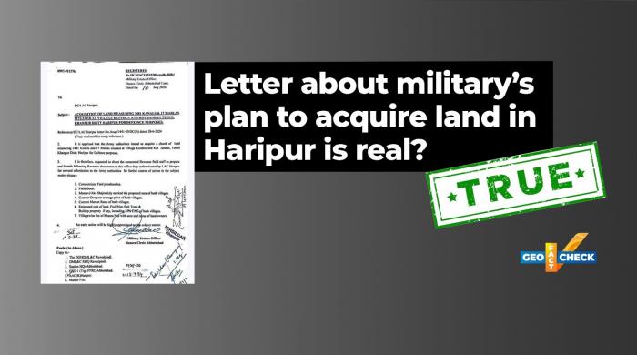Fact-check: Letter about military plans to acquire land in Haripur is real