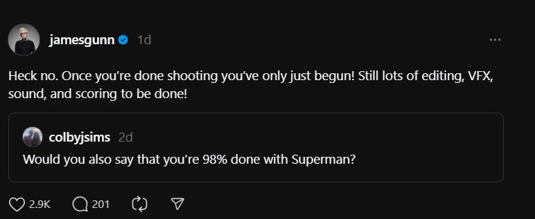 James Gunn hates yes-men staff amid Superman shooting