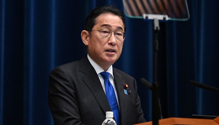 Japans Prime Minister Fumio Kishida speaks during a press conference at the prime ministers office in Tokyo on August 14, 2024. — REUTERS