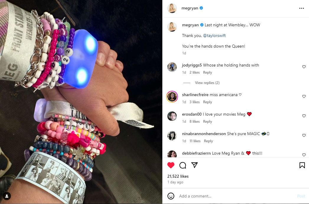 Meg Ryan speaks highly of Taylor Swift amid ‘Eras Tour'