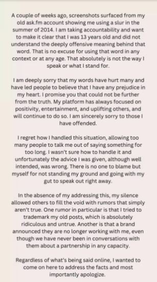 Alix Earle apologizes for racist posts amid backlash