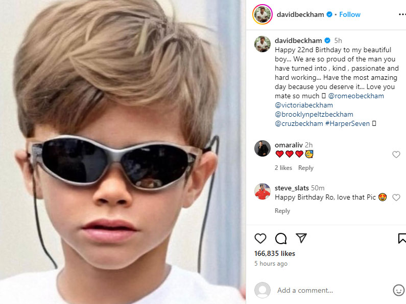 Romeo Beckham receives heartfelt wishes from parents David, Victoria