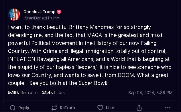 Taylor Swifts friendship tested as Brittany Mahomes supports Donald Trump