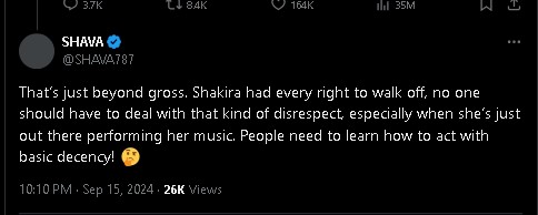 Shakira exits stage after beyond gross incident at Miami club