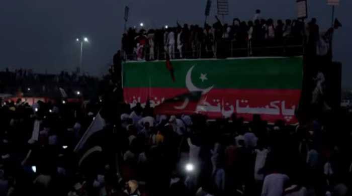 PTI rally plunges into darkness as lights go off after deadline expires PTI rally plunges into darkness as lights go off after deadline expires