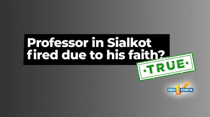 Fact-Check: True. Professor in Sialkot fired due to his faith