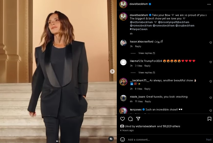 David Beckham gushes over Victorias biggest & best show