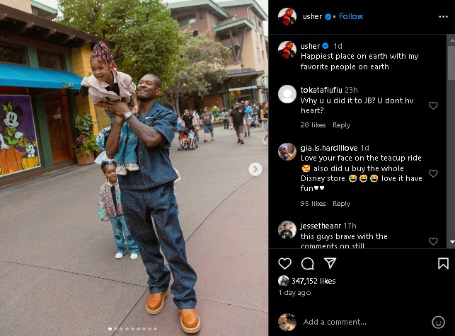 Usher spends wonderful time with his kids Sire Castrello and Sovereign B