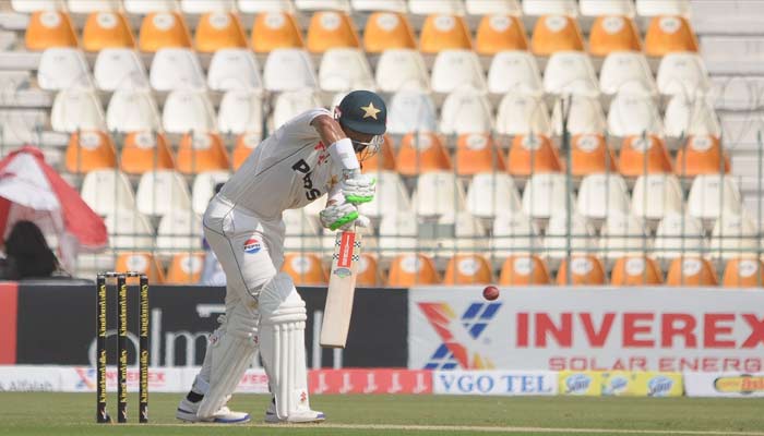 Pakistan resume innings at second day of Test match against England. — PCB
