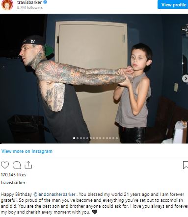Travis Barker pens sweet note for best son Landon on his 21st birthday