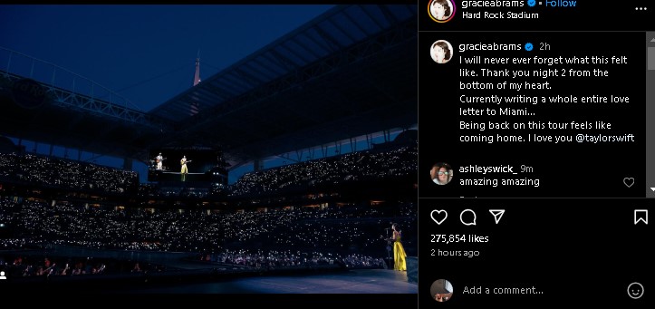 Gracie Abrams reveals how it feels like to be back on Eras Tour for opening acts