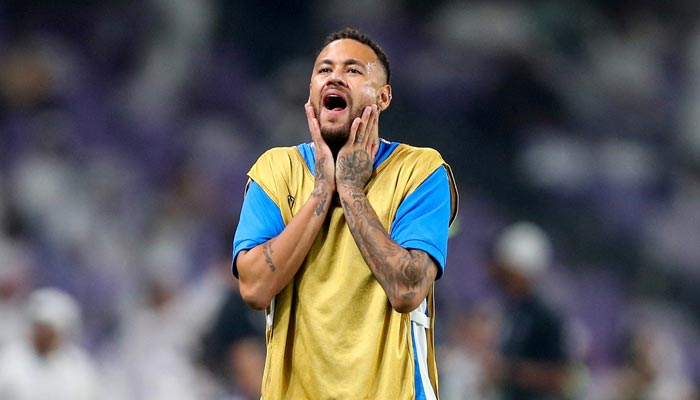Neymar warms up before Asian Champions League match between Al Hilal and Al Ain at Hazza bin Zayed Stadium, Al Ain, United Arab Emirates on October 21, 2024. — Reuters