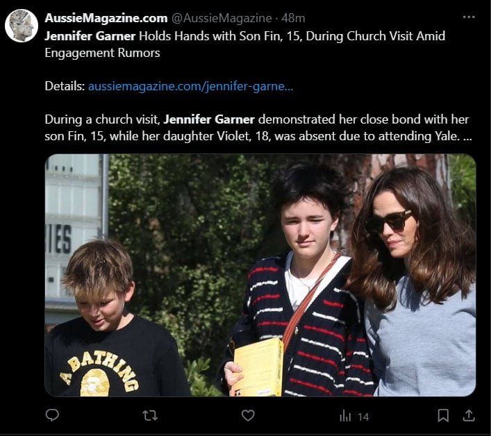 Jennifer Garner shares a daughter and two sons with her ex-husband and actor Ben Affleck