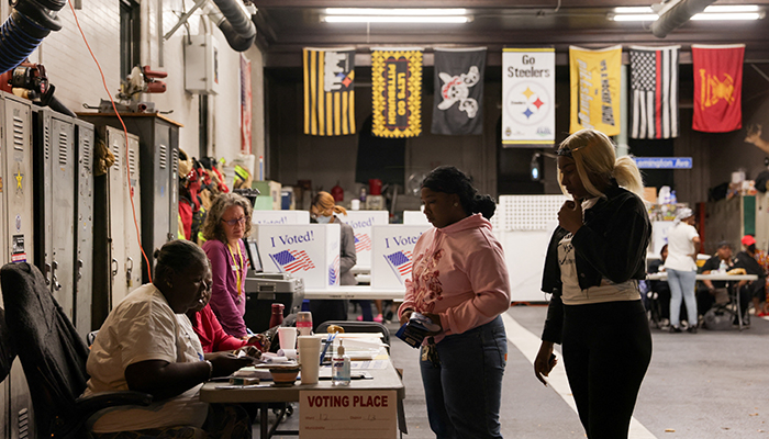 People wait to vote at a polling station during the 2024 US presidential election on Election Day, in Pittsburgh, Pennsylvania, US, November 5, 2024. — Reuters